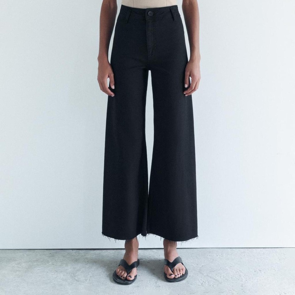 Zara The Marine Straight Jeans Black Size 8